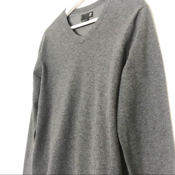 JF J.Ferrar Dark Gray Thin Knit V-Neck Sweater S - Picture 5 of 8